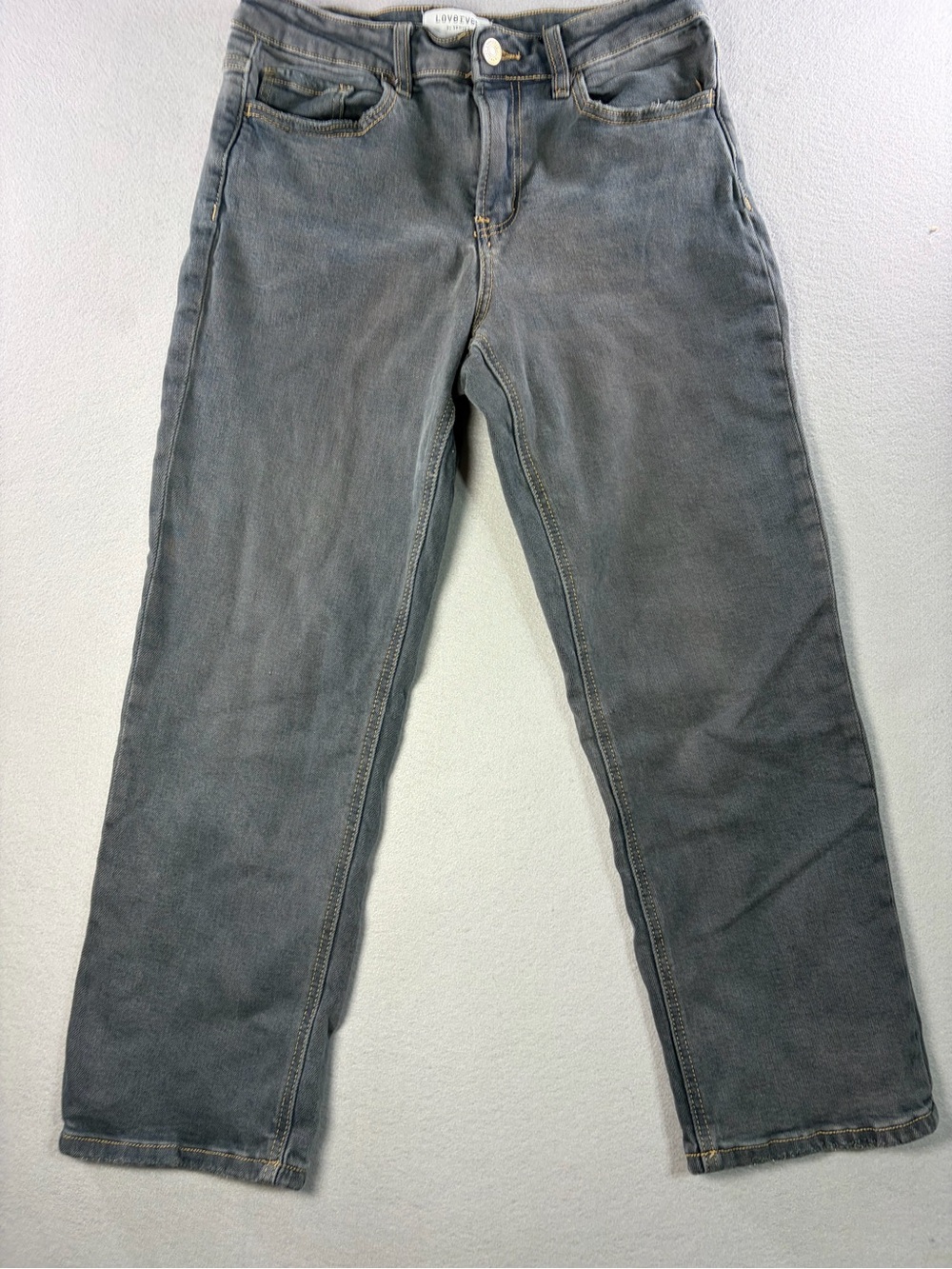 Lovervet Women's Straight Leg  Ankle Jeans in Washed Gray